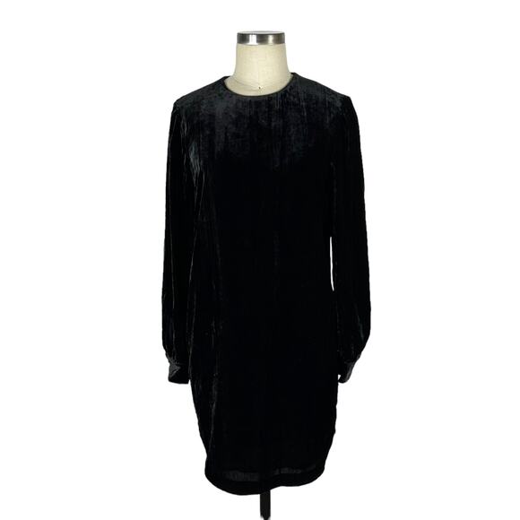 L’AGENCE Black Velvet Long Sleeve Mini Dress Size Small NWT Revolve Glam Boho - Picture 1 of 4